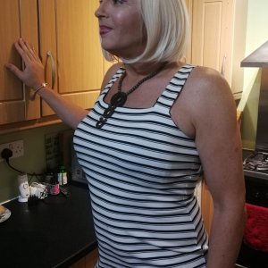 Davina in Striped Dress and Blonde Bob Wig-6.jpg